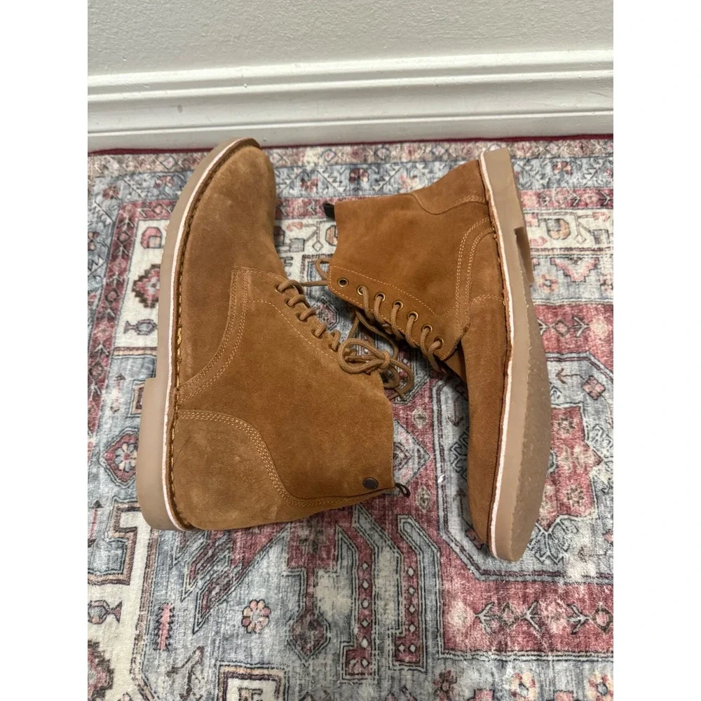 JACK JONES Mens Brown Suede Lace Up Ankle Boots Size‎ 44 US 10.5 NEW